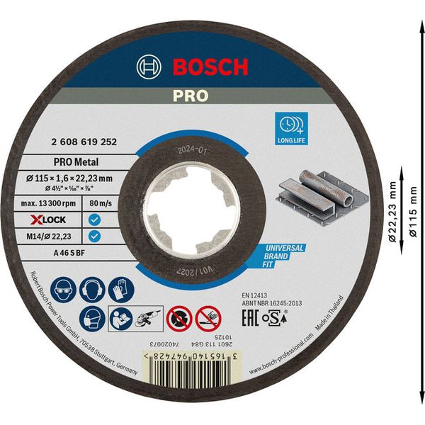 X-LOCK Expert for Metal 115x1.6x22.23 Straight Cutting image 2