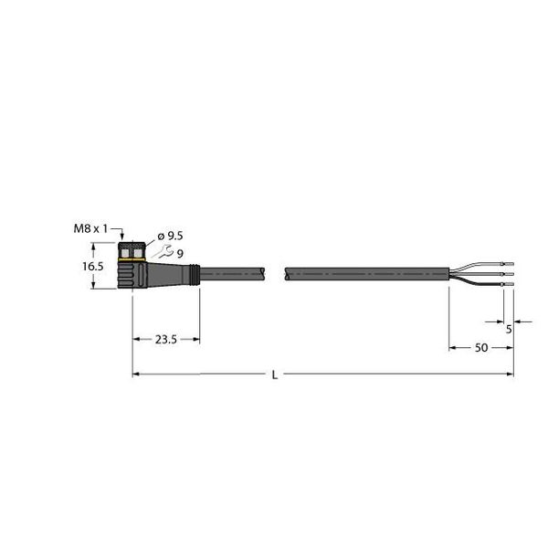 Actuator and Sensor Cable, PUR Connection Cable   PKW3M-7/TXL image 1