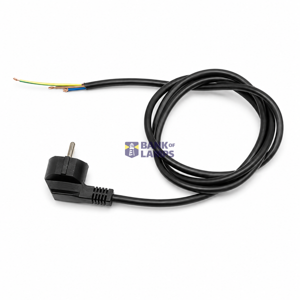 SCHUKO Plug Cable 3m, 3×1.0mm², 16A 250V~Max:3680W, IP20 Black image 1