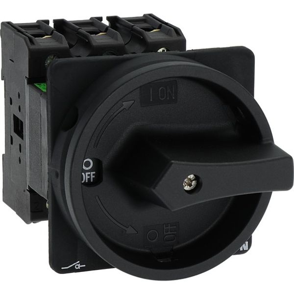P3-100/V/SVB-SW Main switch, P3, 100 A, rear mounting, 3 pole, STOP function, With black rotary handle and locking ring, Lockable in the 0 (Off) position image 8