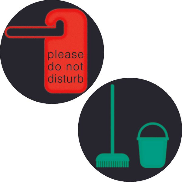 Foil bi-colour impr. symB f.Do not disturb/Make up room f.ro+ LED sign image 1