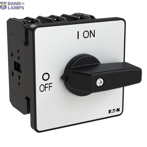 P3 On-off switch, 80 A,Flush mounting, 3 pole, Form E, Black, Short th image 1