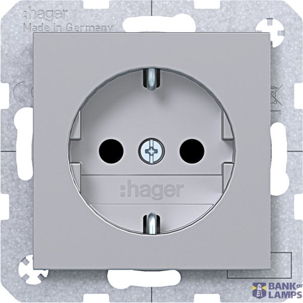 SCHUKO wall socket, Safety Plus, plug-in type, A.x/C.x, titanium image 1