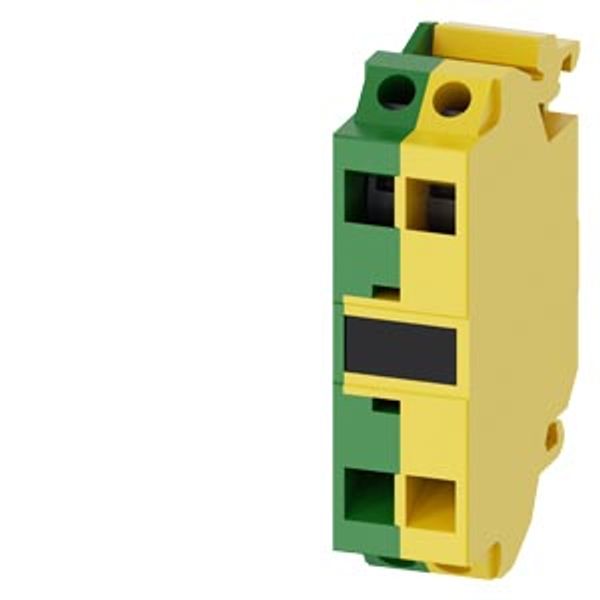 Support terminal, green/yellow, spring-type terminal, for front plate mounting image 1