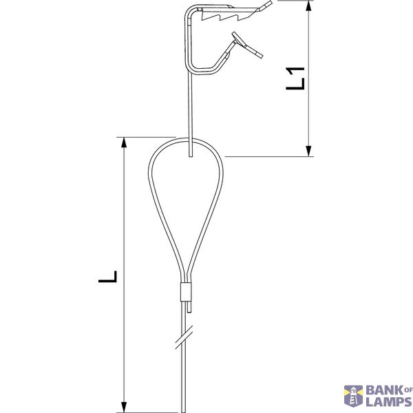 QWT TK 1 1M G Suspension wire with purlin fixin 1x1000mm image 2