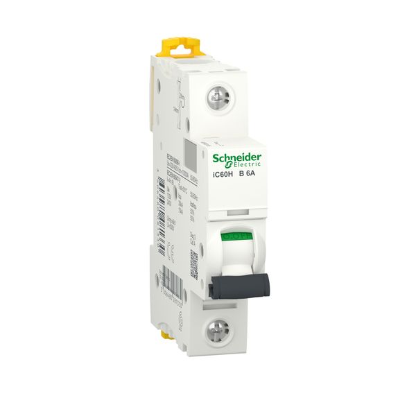 Miniature circuit-breaker, Acti9 iC60H, 1P, 6 A, B curve, 10000 A (IEC 60898-1), 15 kA (IEC 60947-2) image 3