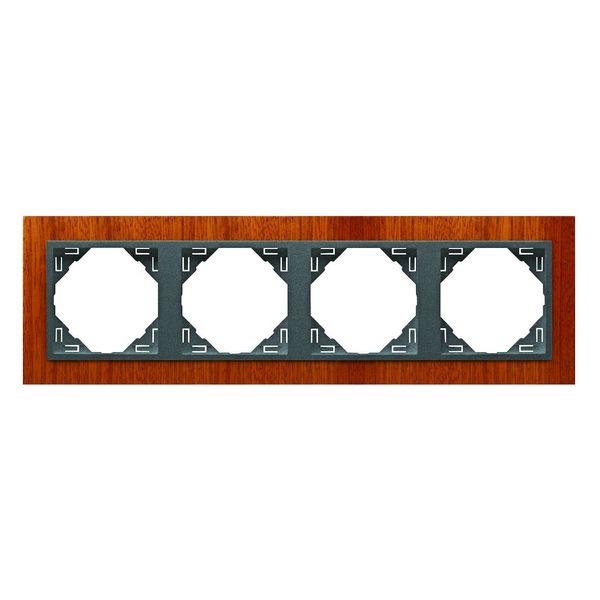 FOUR-GANG FRAME MAHOGANY/GRAY image 2