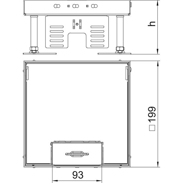 RKSN2 4 MS 20 Square cassette with cord outlet 200x200mm image 2