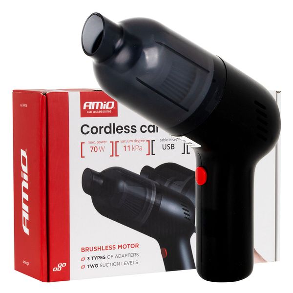 Cordless car vacuum cleaner 70W 11kPa USB-C VC-08 HEPA AMIO-04416 image 1