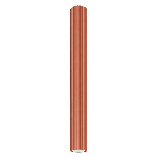 Cylindrical ceiling lamp, grooved tube, red, GU10, KARBON image 1