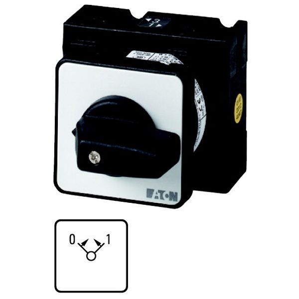 T0-2-15367/EZ ON-OFF button, T0, 20 A, center mounting, 2 contact unit(s), Contacts: 4, 45 °, momentary, With 0 (Off) position, with spring-return from both directi image 1