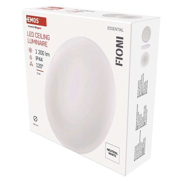 LED Ceiling lamp FIONI, round 12W neutral white IP44 image 1