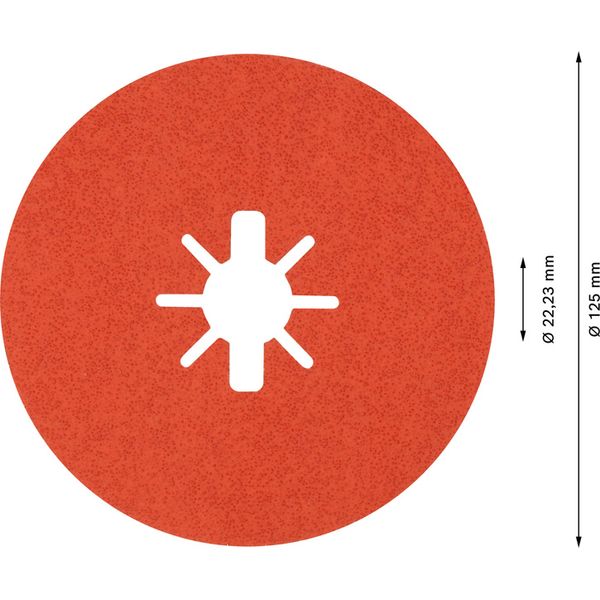 EXPERT R782 Prisma Ceramic X-LOCK Fibre Disc 125 mm, 22.23 mm, G 60, 5-pc image 2