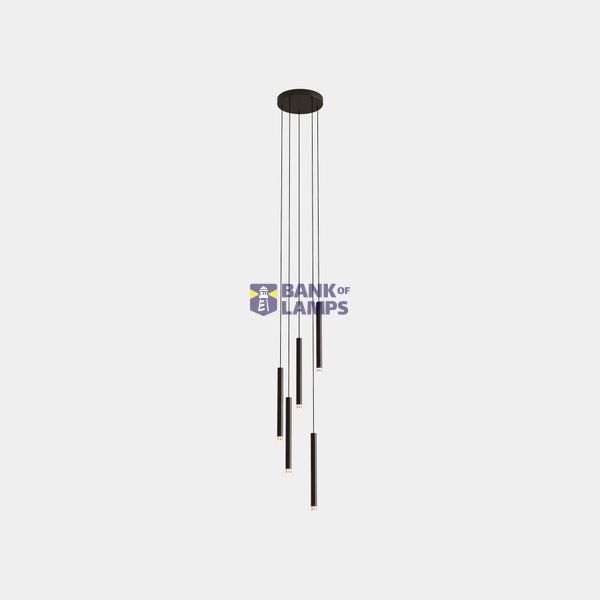 Pendant Candle 5 Bodies Chandelier LED 15.6W 844lm 2700K Black image 1