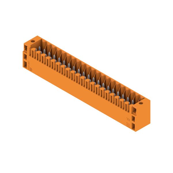 PCB plug-in connector, male header, Flange, THT solder connection, 3.50 mm, Number of poles: 42, 180°, Solder pin length (l): 3.5 mm, tinned, orange, Box image 4