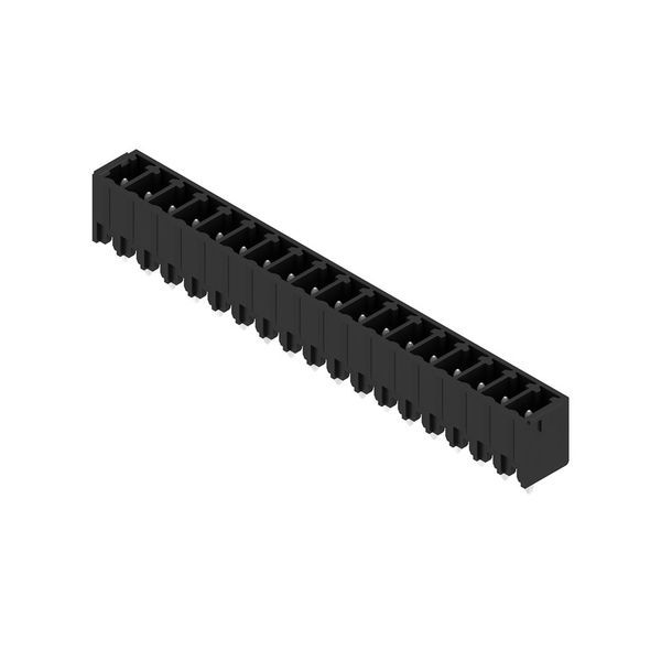 PCB plug-in connector, male header, closed side, THT solder connection, 3.81 mm, Number of poles: 18, 180°, Solder pin length (l): 3.2 mm, tinned, black, Box image 4