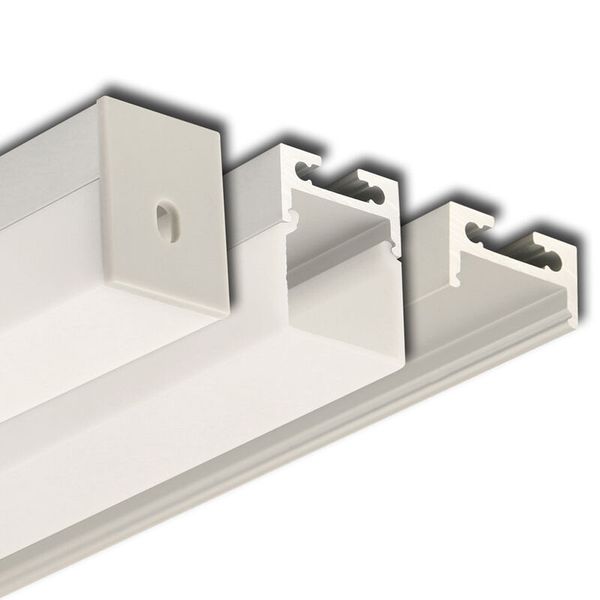 Hanging aluminum profile ZR, 20x27 mm, White diffuser, complete, 2 m image 1