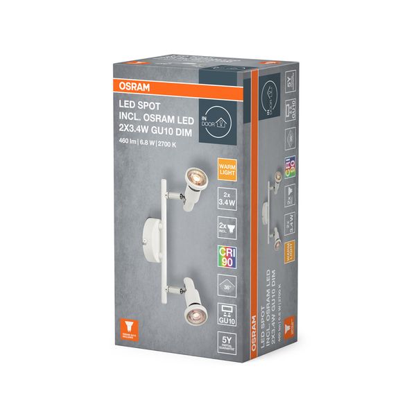 LED SPOT 2X3.4W 927 GU10 WT OSRAM image 2