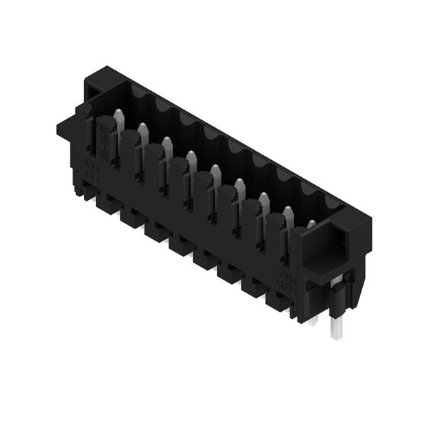 PCB plug-in connector, male header, Clip-on flange, THT/THR solder connection, 3.50 mm, Number of poles: 9, 180°, Solder pin length (l): 3.2 mm, tinned, black, Box image 4