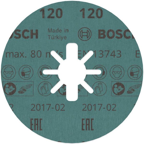 X-LOCK Fibre Disc, 115mm, G120, star hole, R780 Best for Metal + Inox image 1