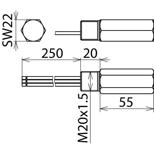 Surge arrester DEHNpipe Ex (i) with M20x1.5 external thread image 2