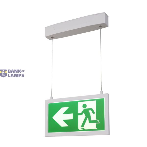 P-LIGHT Emergency Exit sign big pendant, white image 2