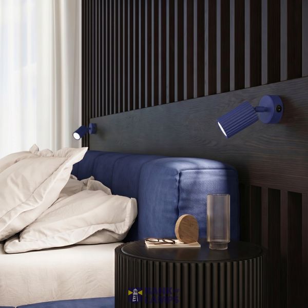 Wall lamp KARBON ultramarine with a switch image 4