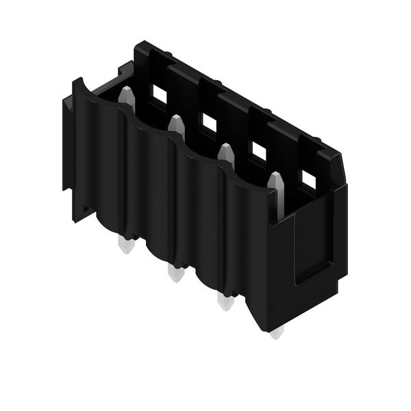 PCB plug-in connector, male header, Dovetails for fixing blocks, THT solder connection, 5.00 mm, Number of poles: 4, 180°, Solder pin length (l): 3.2 mm, tinned, black, Box image 7