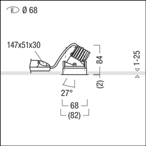 PANOS INF R68V 10W 930 LDO FL-BK TL - LED ceiling-recessed luminaire image 4