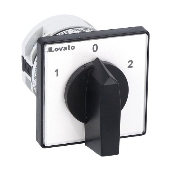 Rotary cam switch 7GN series, changeover switch 1 pole 16A, for front mounting with black handle, front plate 48X48mm image 1
