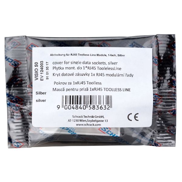 Cover for single data sockets, silver image 3