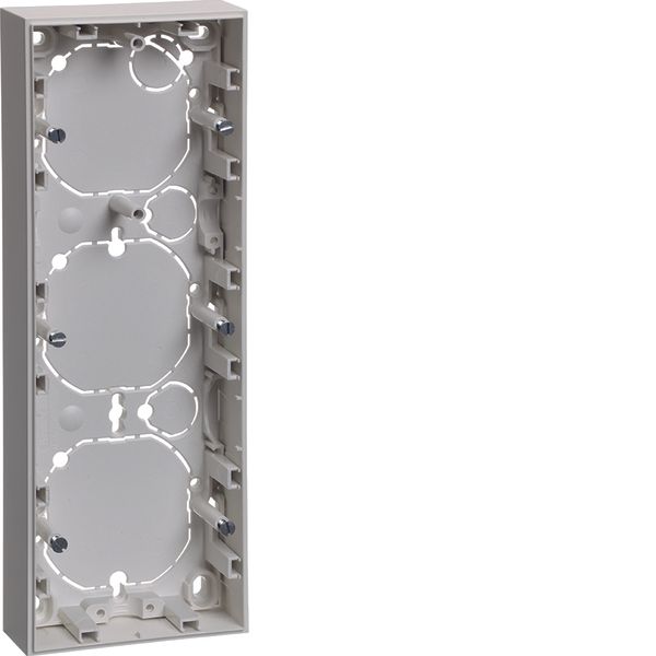 Housing, 3gang, flat design, surface-mounted, S.1, polar white matt image 1