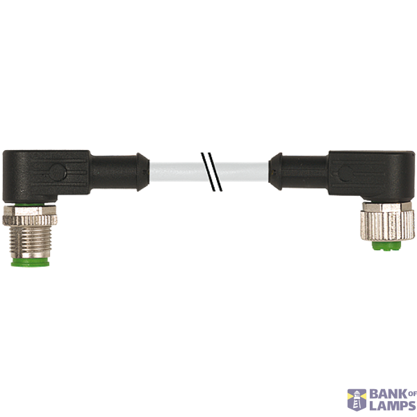 M12 male 90° / M12 female 90° A-cod. PUR 5x0.34 gy 7.0m image 1