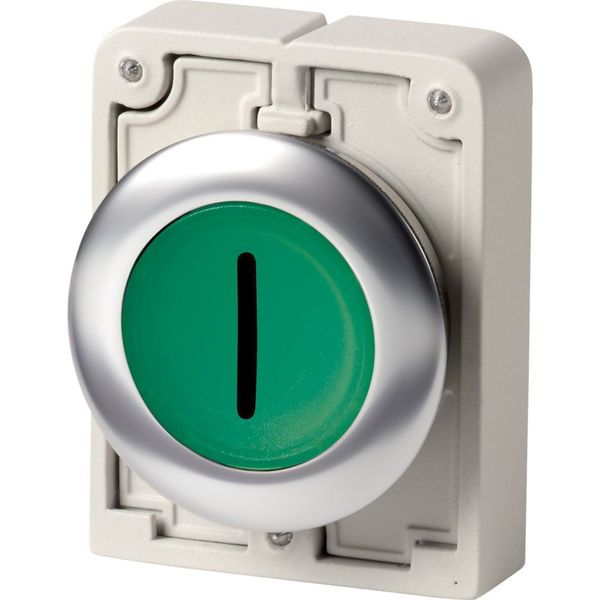 M30I-FDRL-G-X1 Illuminated pushbutton actuator, RMQ-Titan, flat, maintained, green, inscribed, Front ring stainless steel image 3