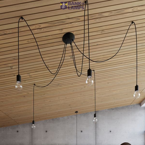 EDISON CHANDELIER 3 BLACK E27 3X60W IP20 image 6