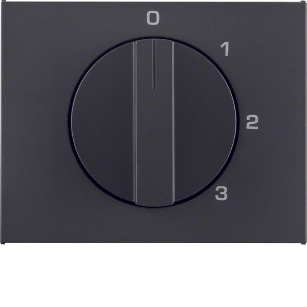 Centre plate rotary knob 3-step switch, neutral position, K.1, anthr m image 1