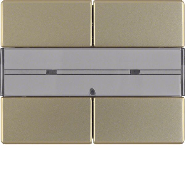 Arsys Push Button, 2-gang, with Labelling Field Light Bronze Lacquered image 1