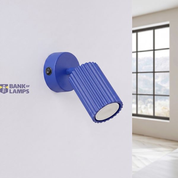 Wall lamp KARBON ultramarine with a switch image 5