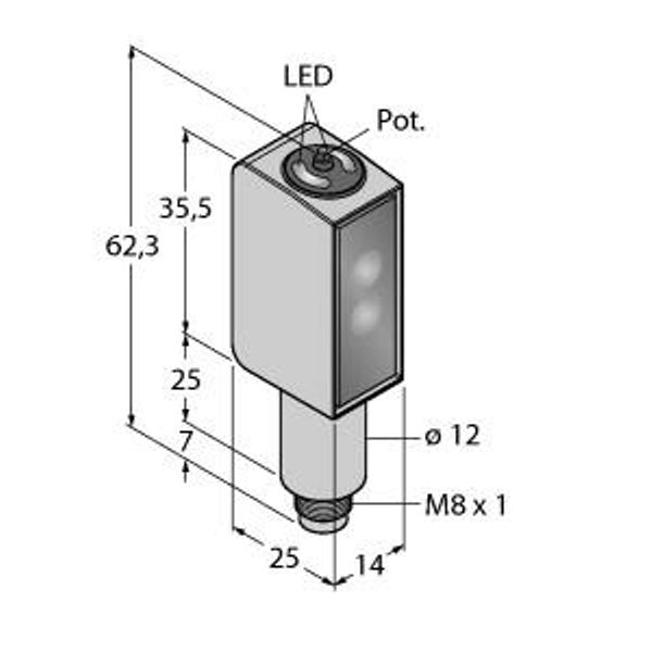 Photoelectric Sensor Retroreflective Sensor with Polarizing Filter   QMH26VPLPQ7 image 1