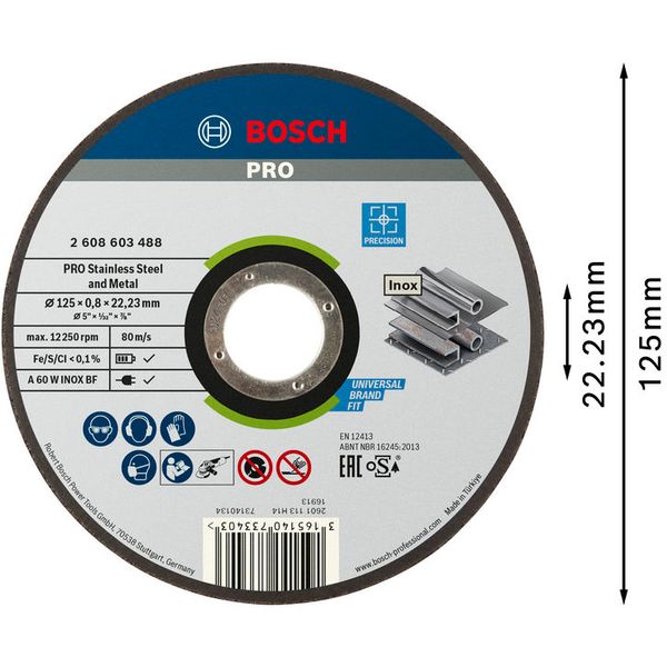 Best for Inox - Rapido straight cutting disc A 60 W INOX BF, 125 mm, 0,8 mm image 3