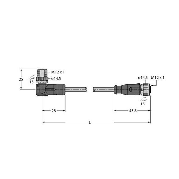 Industrial Ethernet/PROFINET Cable Connection Cable   WSSD-RKSD-4416-2M image 2