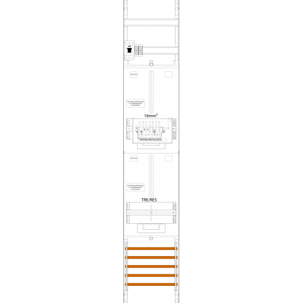 Counter field ZR6-16-ZSK-HSS, 1 field, H=1350mm, 1-3.HZ, 16mm², 1 ZSK set, 1 HSS, 1 TRE (ZR6-16-ZSK-HSS) image 1