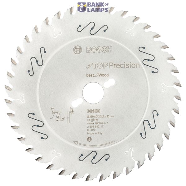 Top Precision Best for Wood circular saw blade 250 x 30 x 3,2 mm, 40 image 1