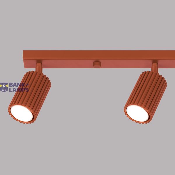 CEILING LAMP WITH SPOTLIGHTS ON A RED CARBON STRIP 4XGU10 image 4