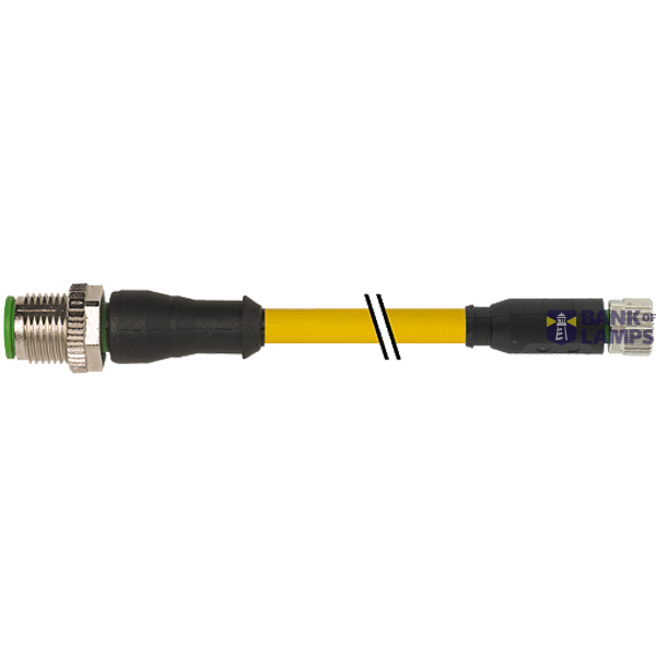 M12 male 0° / M8 female 0° A-cod. TPE 3x22AWG ye UL/CSA. ITC/PLTC 5m image 2