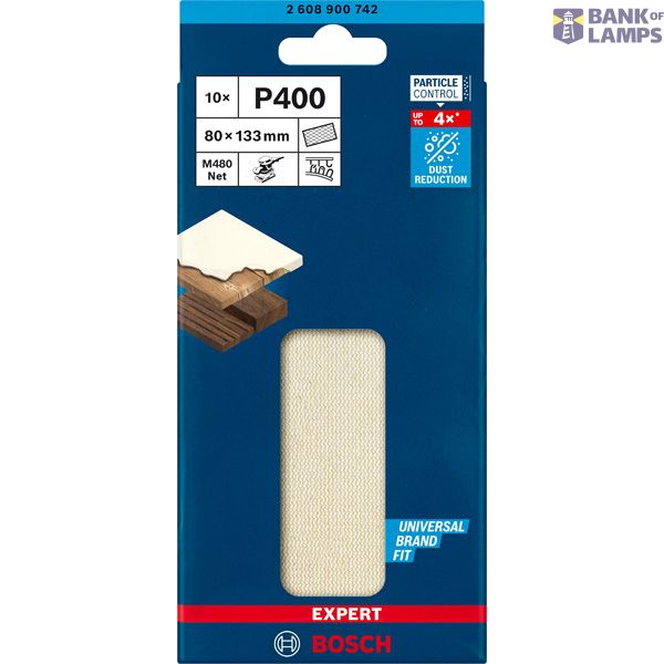 EXPERT M480 Sanding Net for Orbital Sanders 80 x 133 mm, G 400, 10-pc image 2