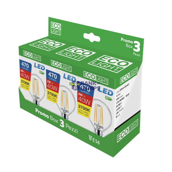 FIL. LED ECOLIGHT SFERA CHIARA image 1