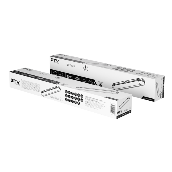 Hermetic LED luminaire BETIS II, 50 W, 6000 lm, AC220-240V, 50/60 Hz, PF>0.9, RA>80, IP65 image 2