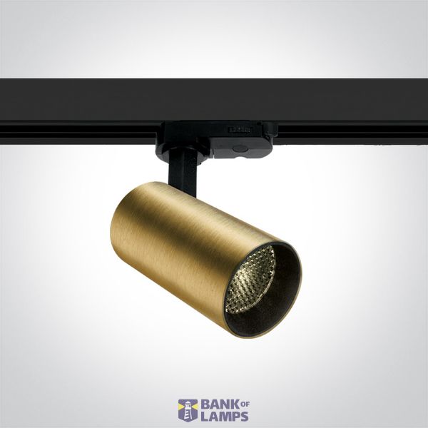 BRUSHED BRASS COB 12W WW HONEYCOMB TRACKSPOT 230V DARK LIGHT image 1