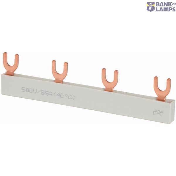 Phase busbar with 4x forks, 1-phase, insulated, straight image 1